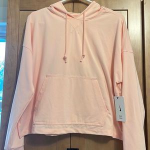 Women’s Nike Yoga Pink Lightweight Pullover Hoodie Size L Dri-Fit